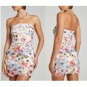 Gigi & Ella NWT Women's Wren Strapless Garden Flowers Mini Dress in Pink Size 4